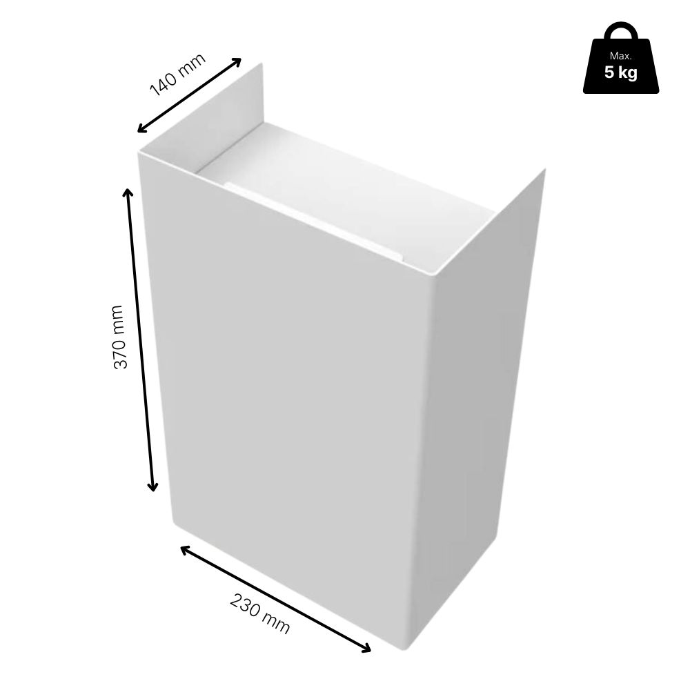 Väggmonterad Sophink Hold - 9L - Vit