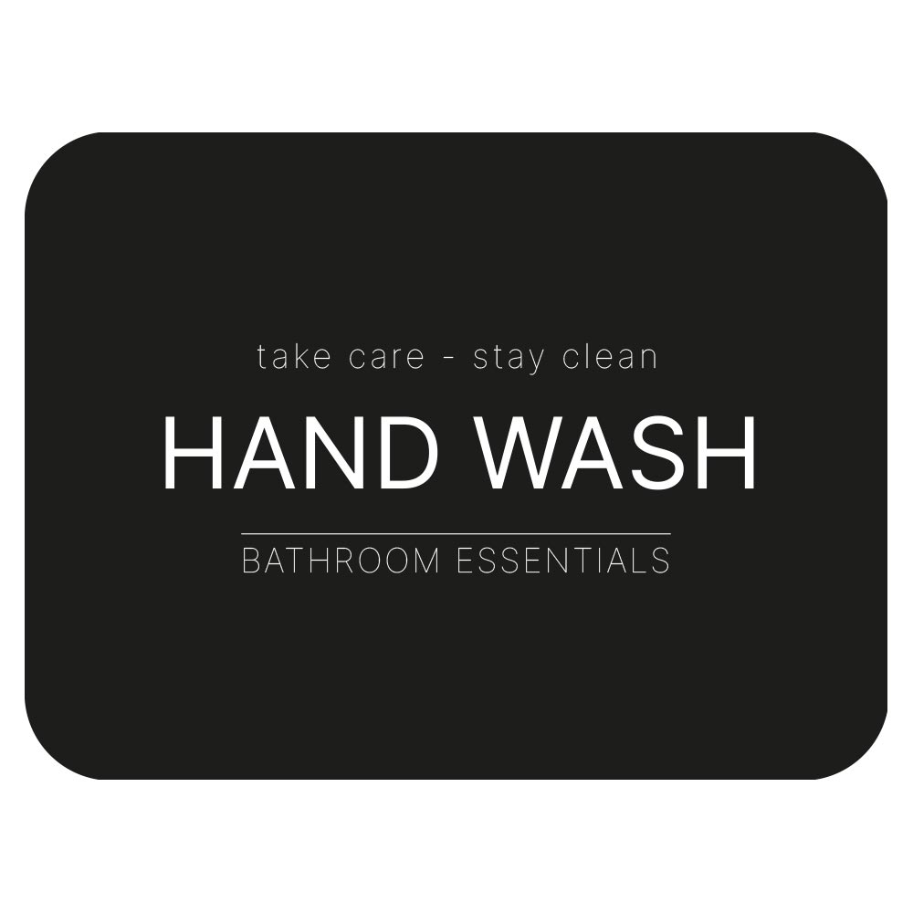 Adhesive Label - Hand Wash - Matte Black in the group Bathroom Accessories / All Bathroom Accessories / Soap Bottle Holder & Soap at Beslag Online (10104-BO)