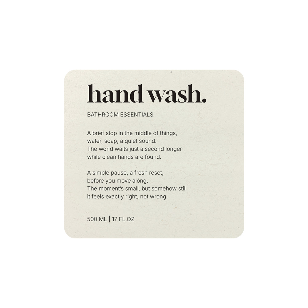 Klisteretikett Premium - Hand Wash - Beige
