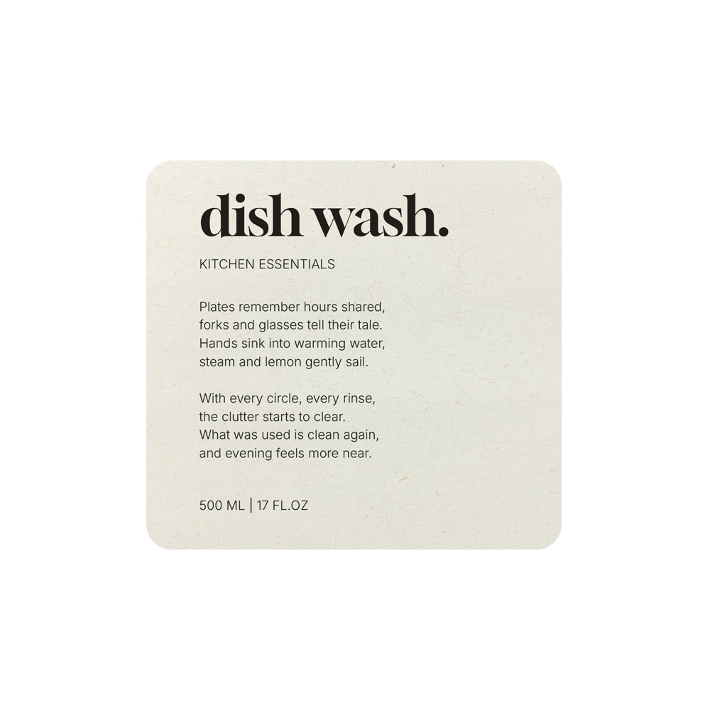 Klisteretikett Premium - Dish Wash - Beige