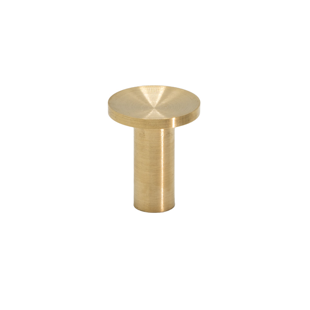 Knopp Sture - 18mm - Borstad Obehandlad Mässing