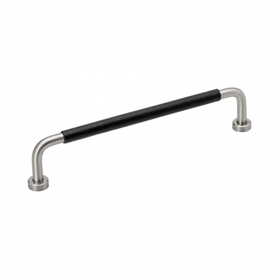 Handtag Lounge - 160mm - Rostfritt Stål/Svart Läder