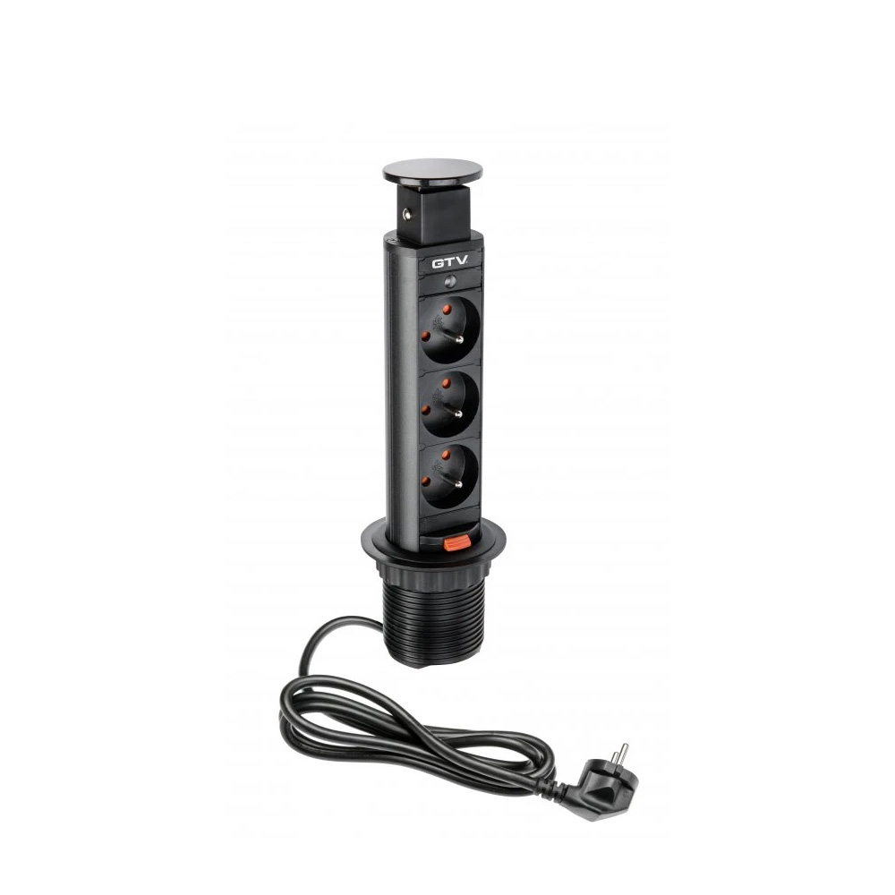 Elpelare 60mm 3st 230V EU uttag  - Svart