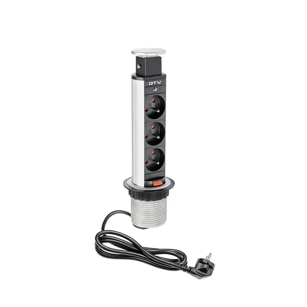 Elpelare 60mm 3st 230V EU uttag - Silver