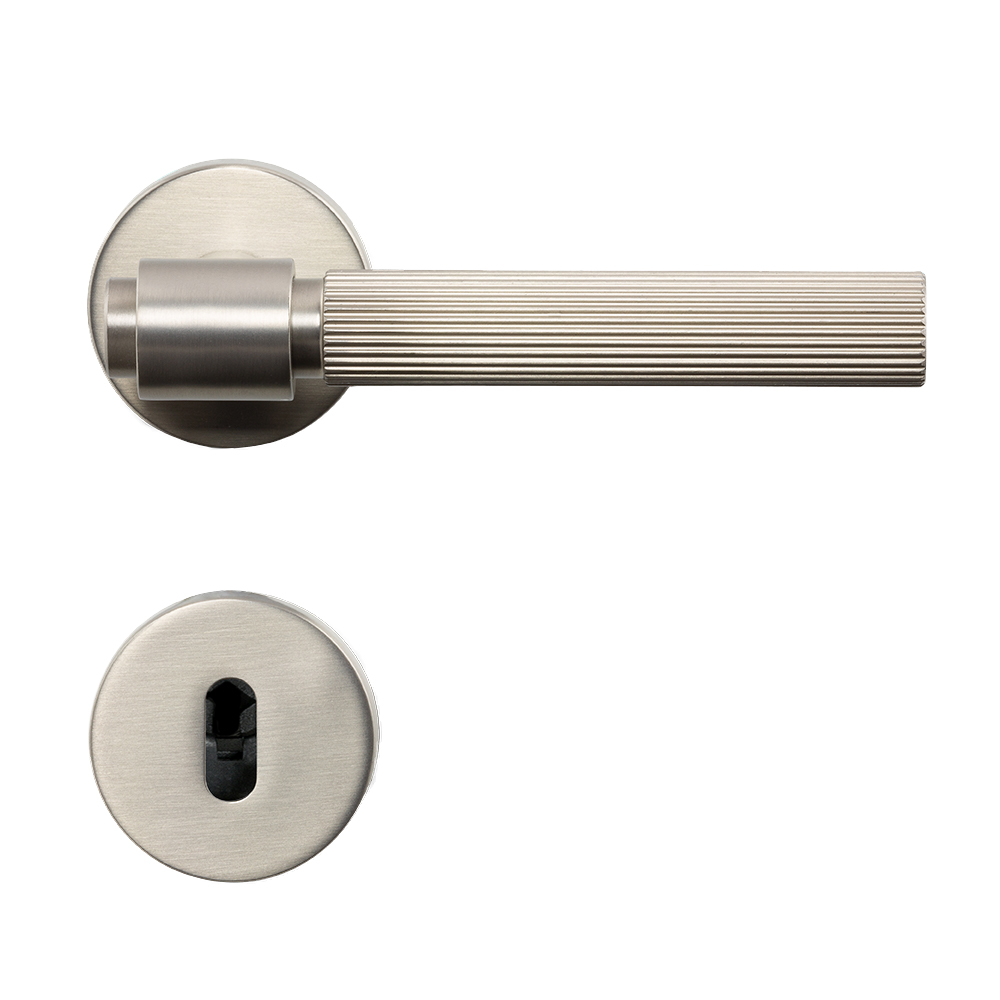 Dörrhandtag Helix 200 Stripe - Skandinavisk Standard - Rostfritt Stål Finish