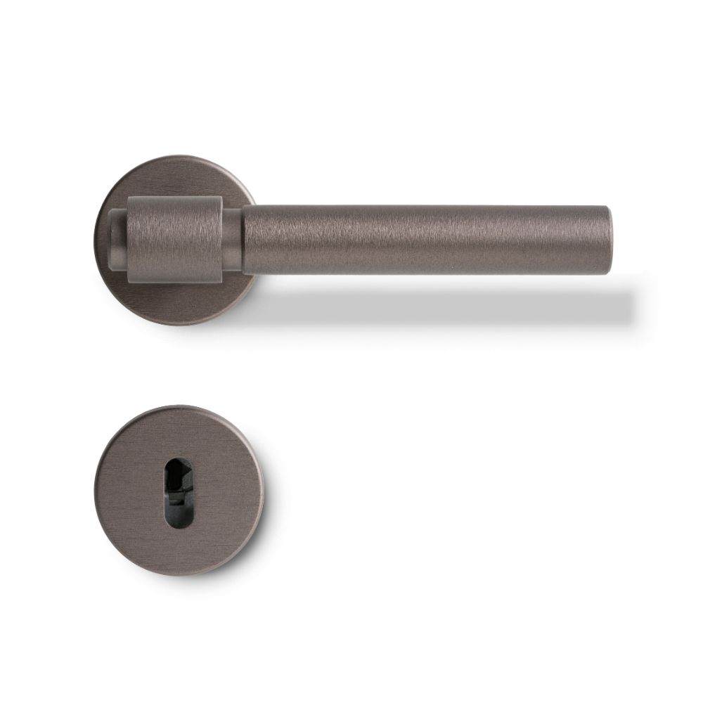 Dörrhandtag Helix 200 Plain - Skandinavisk Standard - Mörk Brons