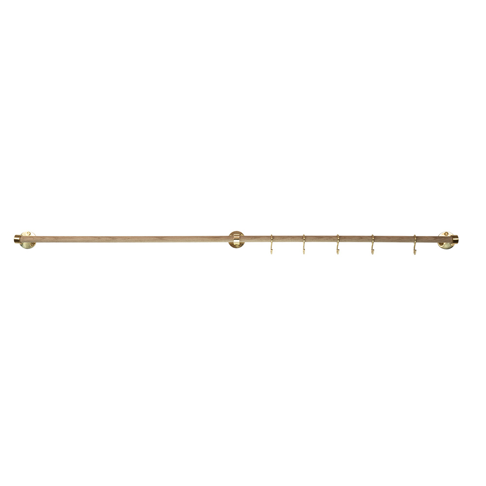 Extension Rod Aveny - 600mm - Oak/Polished Untreated Brass in the group Hooks / Color/Material / Wood at Beslag Online (947972-41)