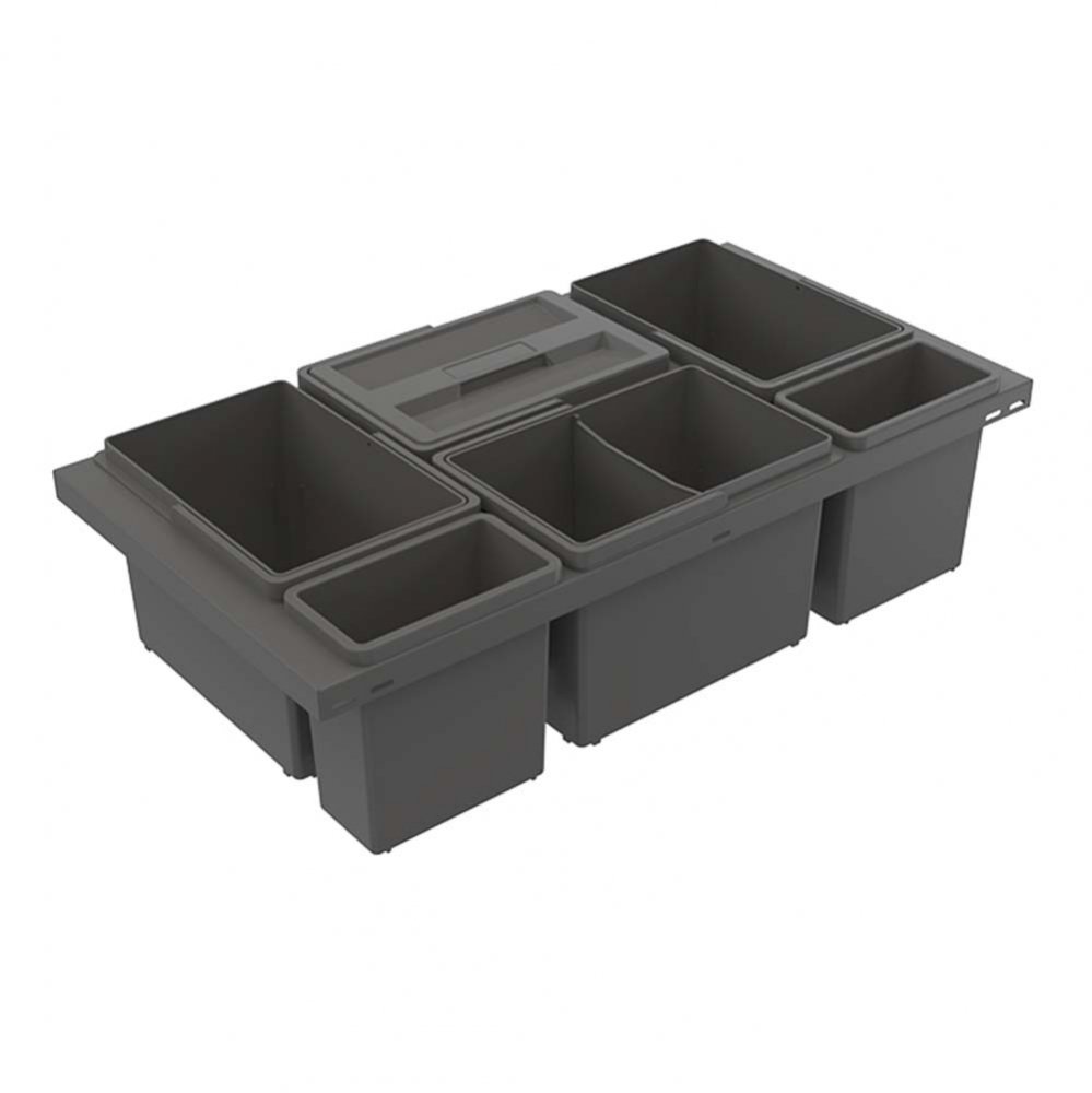Inbouw Afvalemmer - Cube Basic Low - Donkergrijs in de groep Opslag / Alle Opslag / Afvalbakken Keuken bij Beslag Online (for-cube-basic-low-gra)