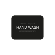 Klisteretikett - Hand Wash - Mattsvart