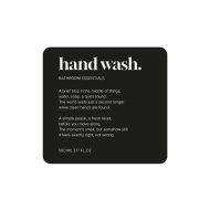 Klisteretikett Premium - Hand Wash - Mattsvart