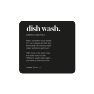 Klisteretikett Premium - Dish Wash - Mattsvart