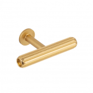 Cabinet Knob T Rille Mini - Brushed Brass