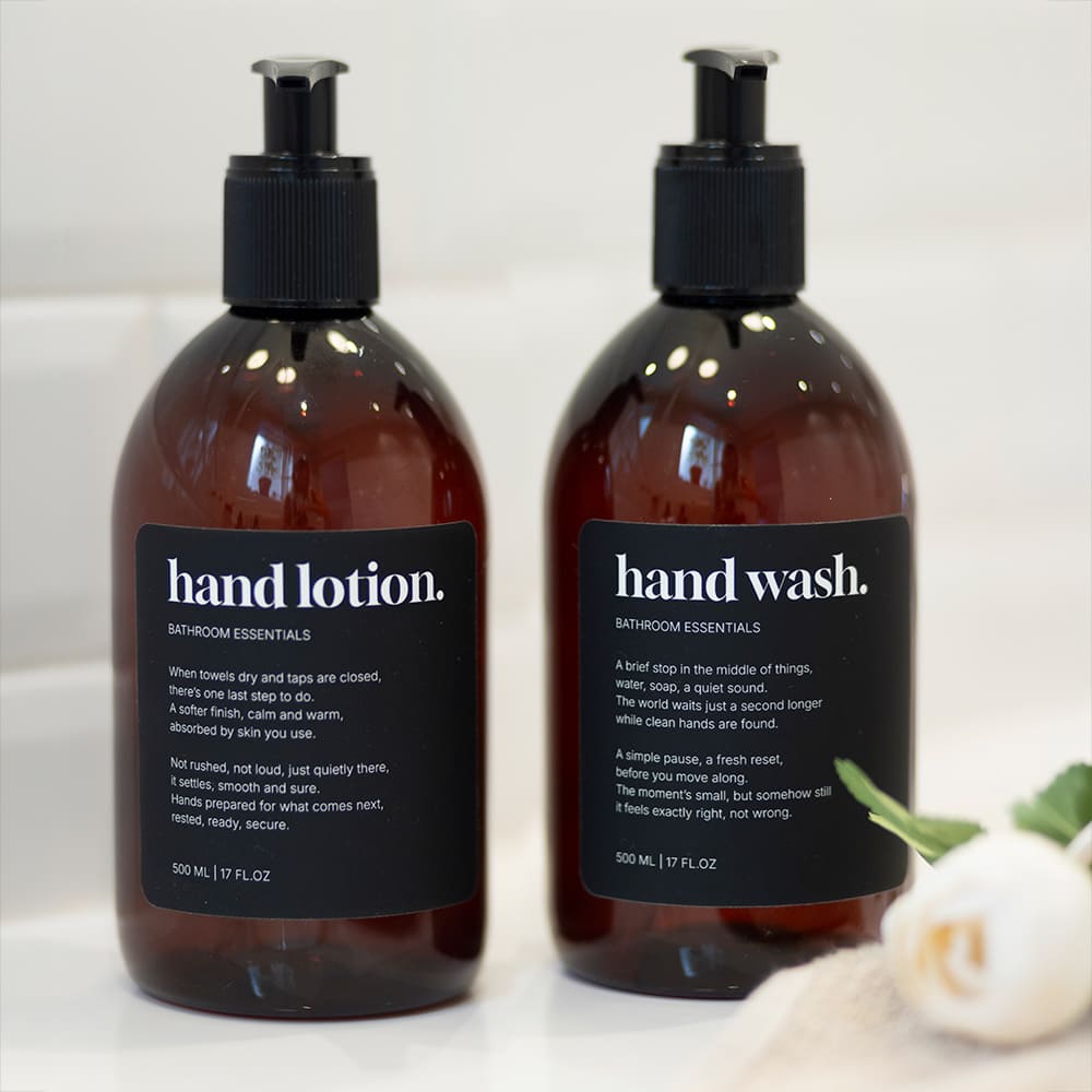 Klisteretikett Premium - Hand Wash - Mattsvart