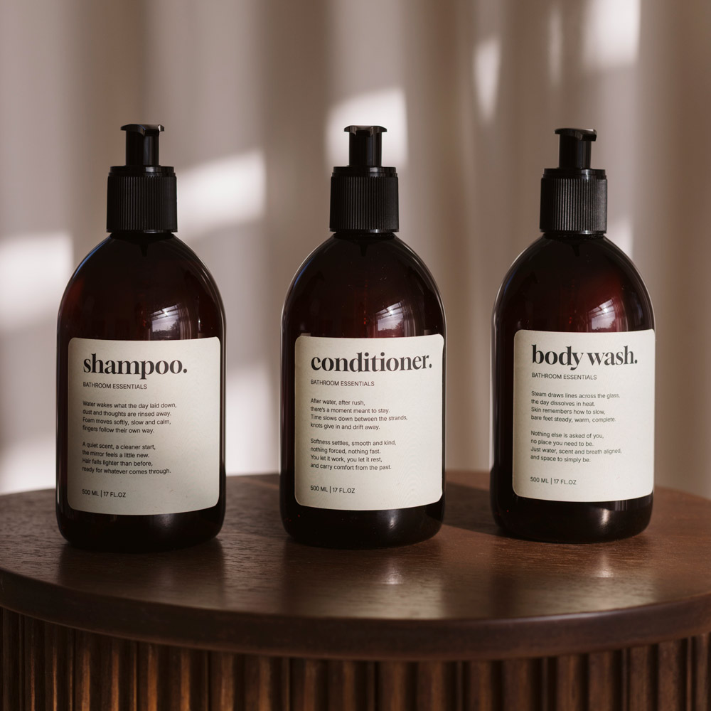 Klisteretikett Premium - Shampoo - Beige