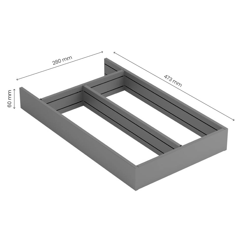 Lådinsats Flex Basic Redskapslåda - 500 (278mm) - Mörkgrå