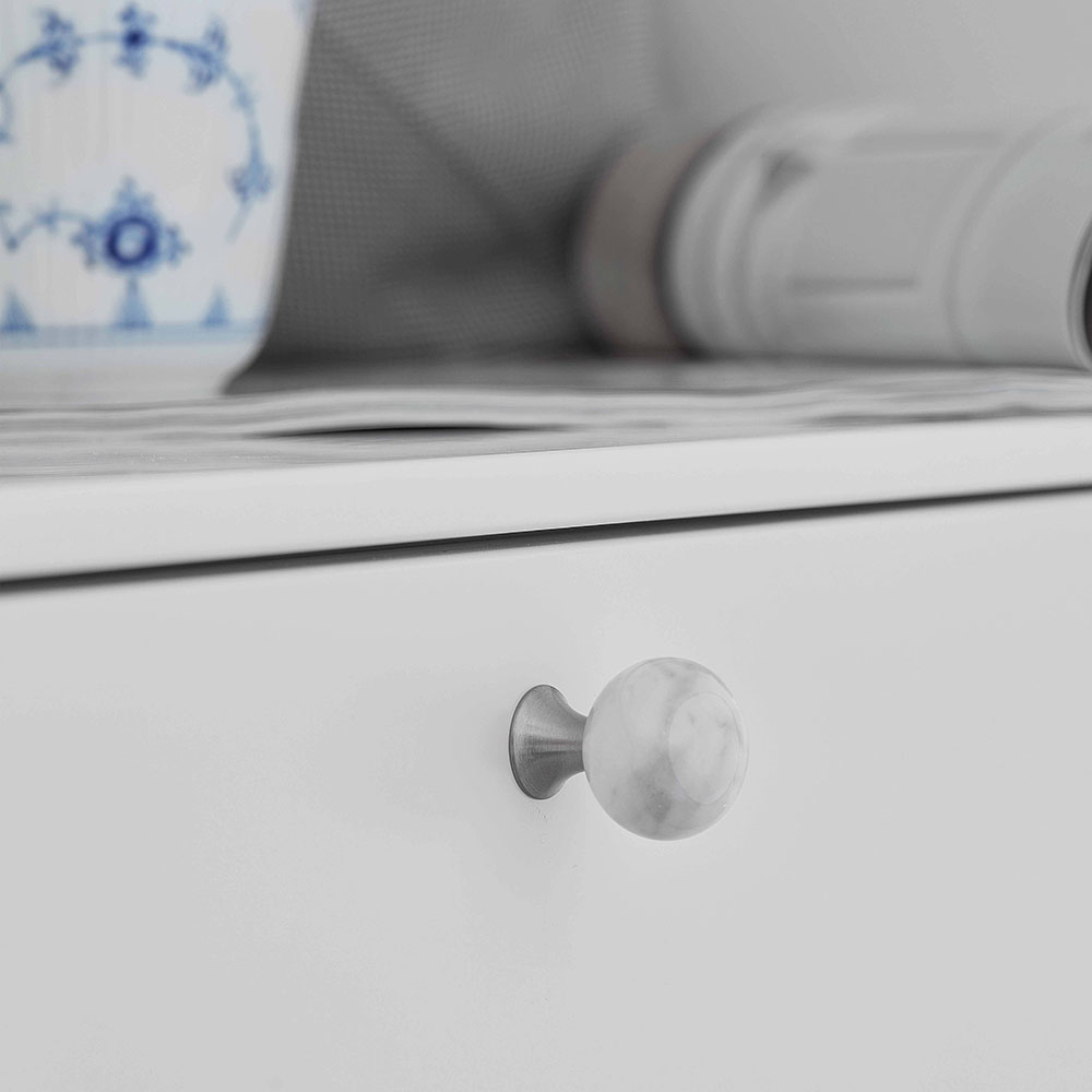 Knopp Bead Straight - Carrara Marmor