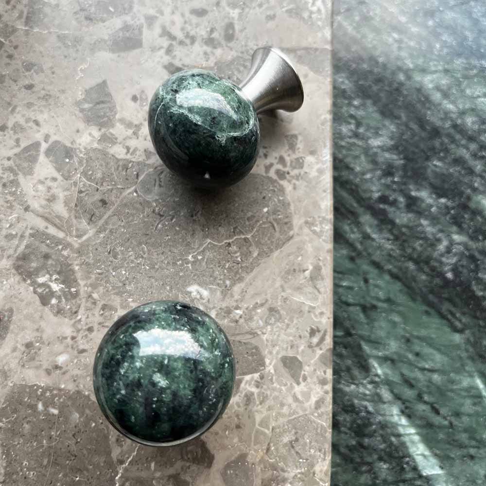 Knopp Bead Straight - Carrara Marmor/Grön