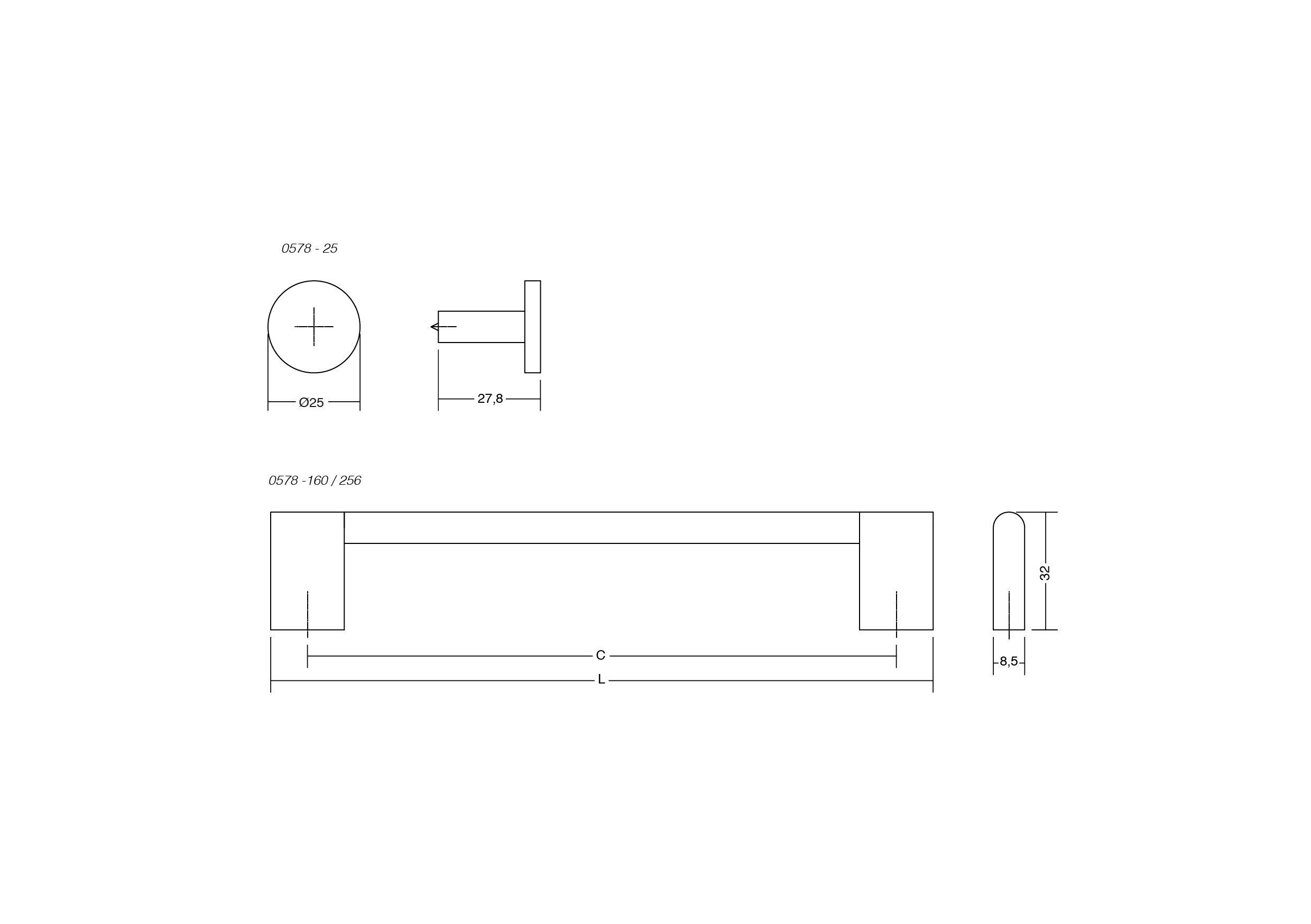 Knopp Nexx Ø25mm - Rostfri Look