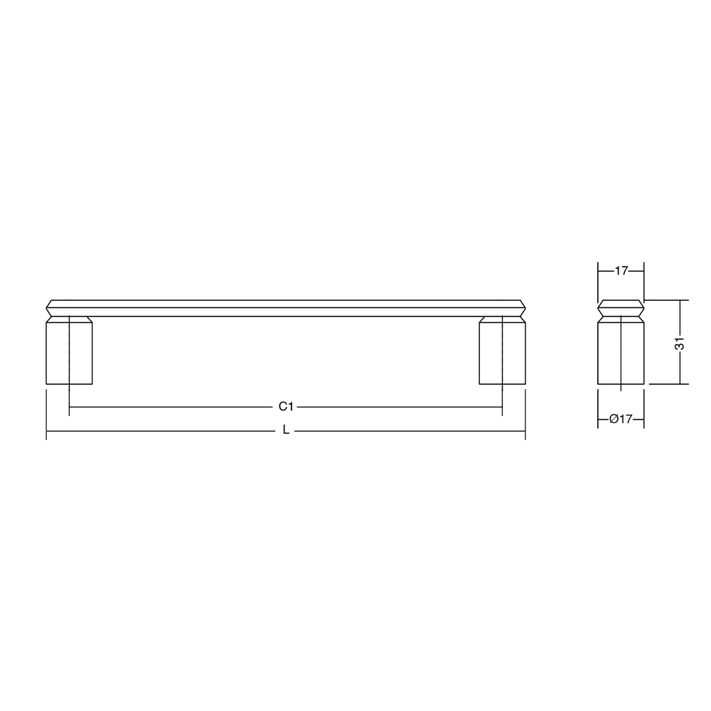 Handtag Fase cc160mm - Borstad Brons