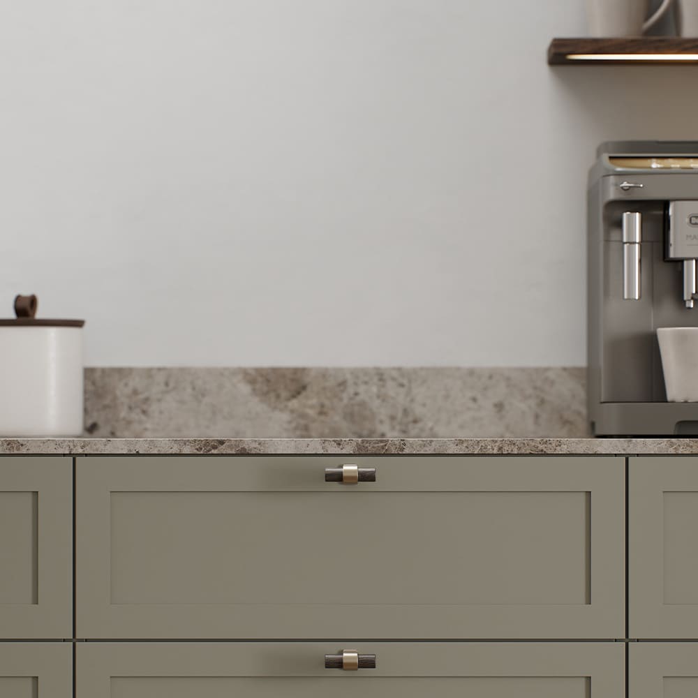 Knopp T Bond - Mörkbestad Ek/Borstad Mässing