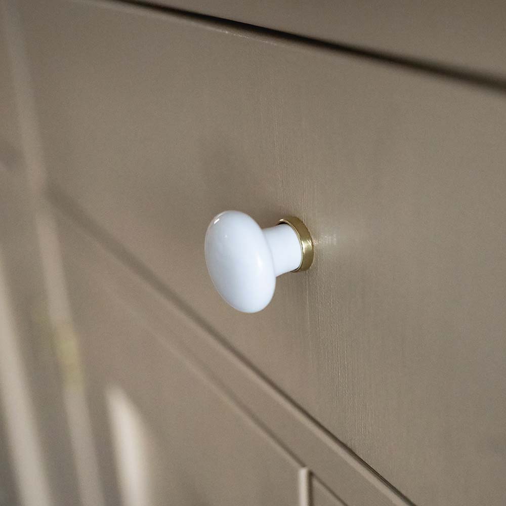 Knopp 24136 - Vit/Mässing