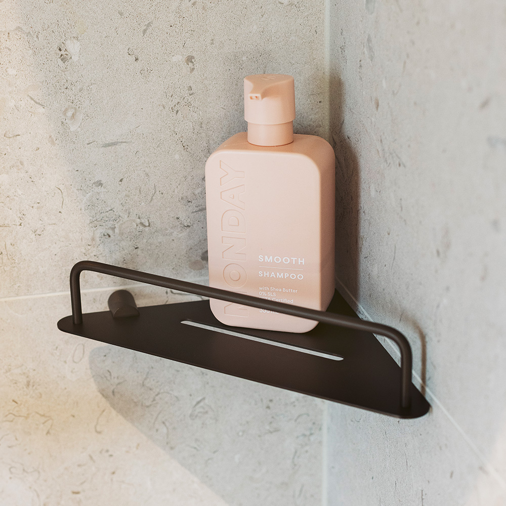 Hörnhylla Match - Brunerad Mässing