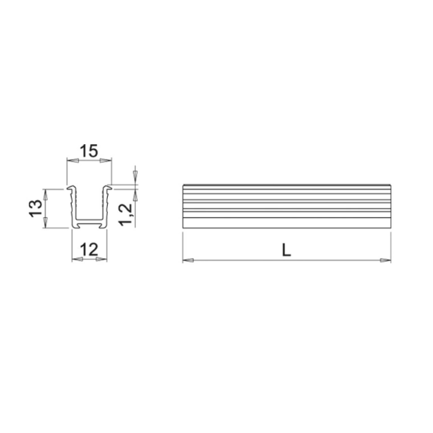 LED-Profil Miss - 2000mm - Svart