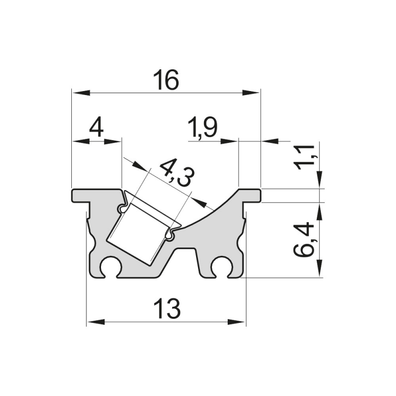 LED-Profil 8112 - 2000mm - Aluminium