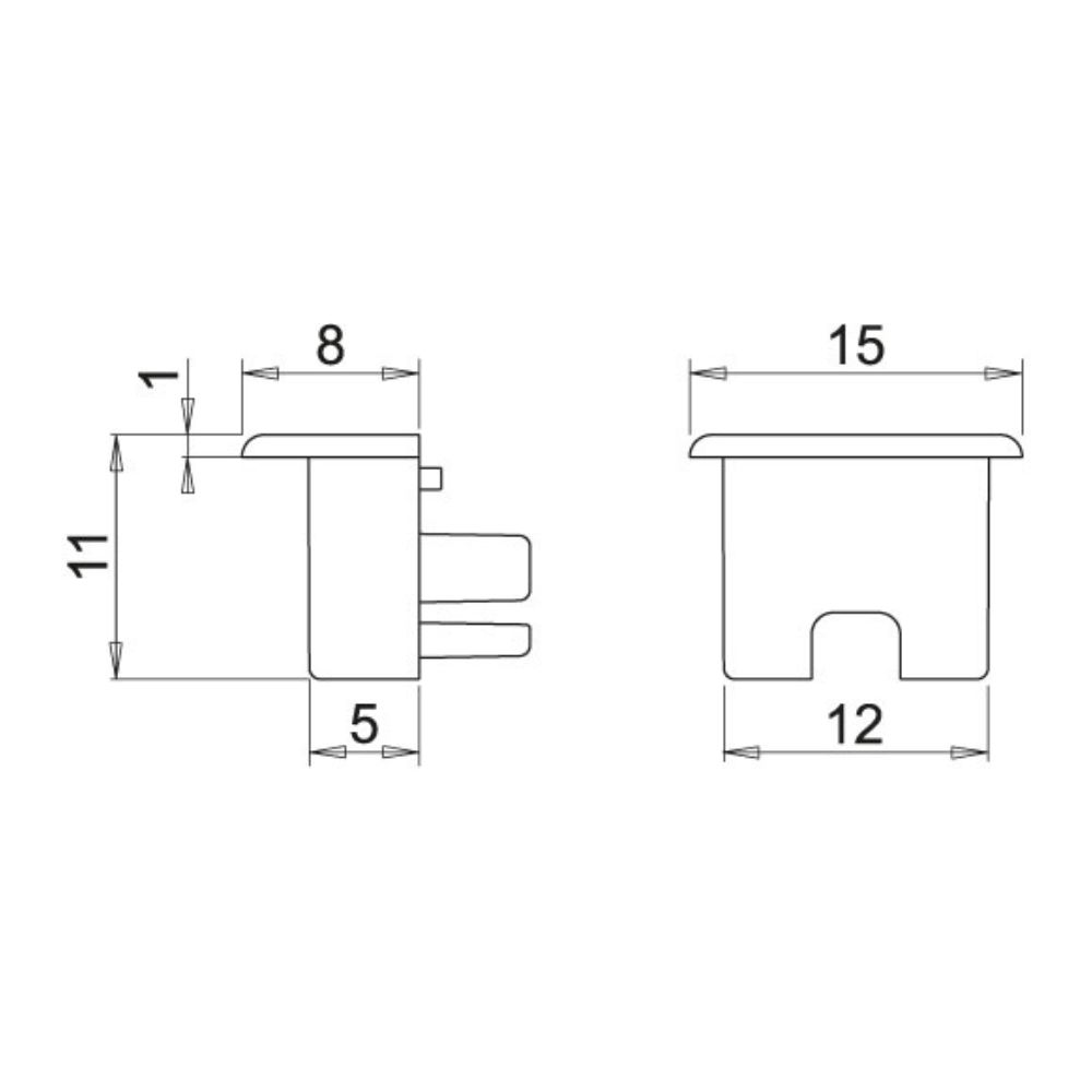 Monteringsclips Nexus infälld 3-pack