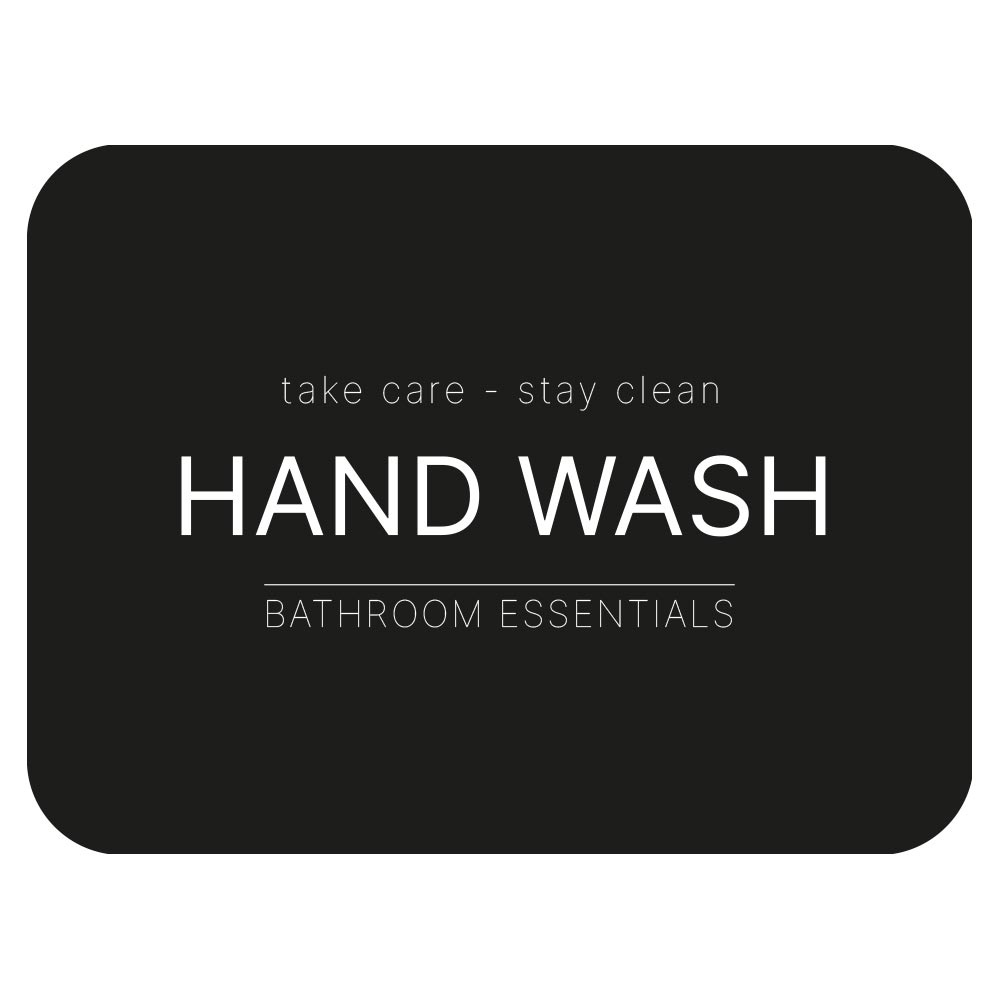 Klisteretikett - Hand Wash - Mattsvart