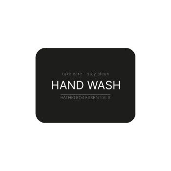 Klisteretikett - Hand Wash - Mattsvart