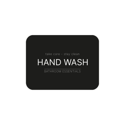 Klisteretikett - Hand Wash - Mattsvart i gruppen Badrumstillbehör / Visa alla badrumstillbehör / Tvålpumpshållare & Tvål hos Beslag Online (10104-BO)