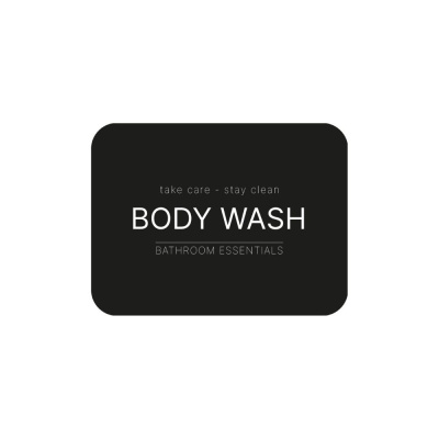 Klisteretikett - Body Wash - Mattsvart i gruppen Badrumstillbehör / Visa alla badrumstillbehör / Tvålpumpshållare & Tvål hos Beslag Online (10105-BO)