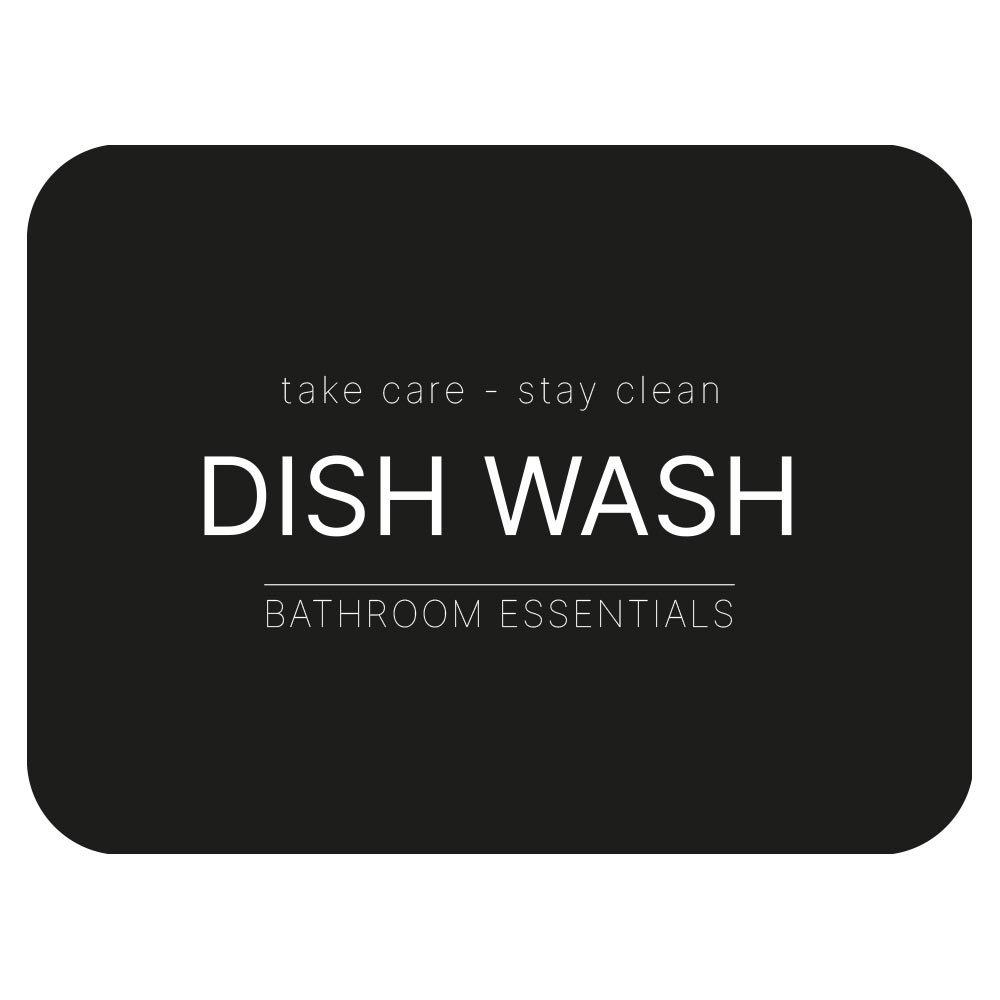Klisteretikett - Dish Wash - Mattsvart