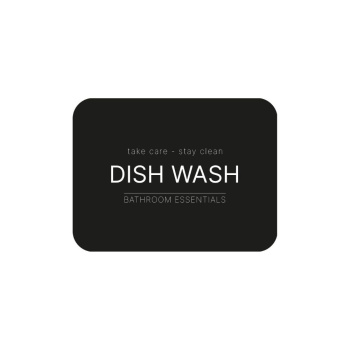 Klisteretikett - Dish Wash - Mattsvart