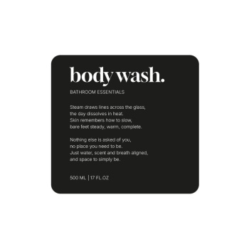 Klisteretikett Premium - Body Wash - Mattsvart