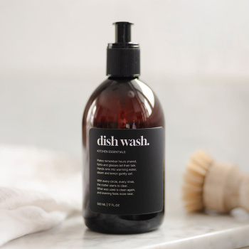 Klisteretikett Premium - Dish Wash - Mattsvart