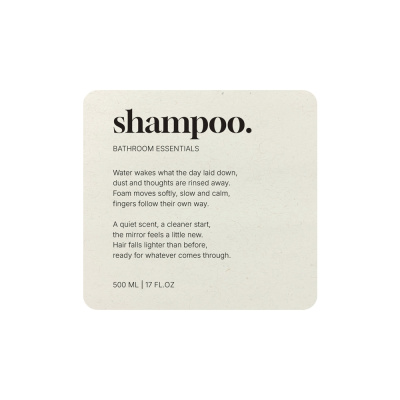Klisteretikett Premium - Shampoo - Beige i gruppen Badrumstillbehör / Visa alla badrumstillbehör / Tvålpumpshållare & Tvål hos Beslag Online (10189-BO)