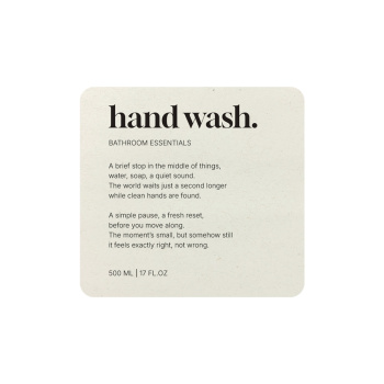 Klisteretikett Premium - Hand Wash - Beige