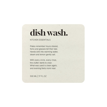 Klisteretikett Premium - Dish Wash - Beige