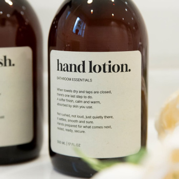 Klisteretikett Premium - Hand Lotion - Beige