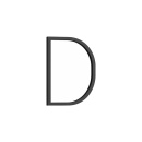 Husbokstav Contemporary - D - Svart