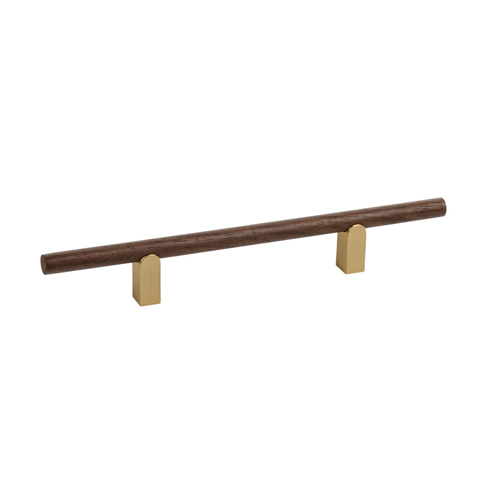 Handtag Kumo Wood - Valnöt/Borstad Mässing