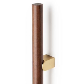 Handtag Kumo Wood - Valnöt/Borstad Mässing