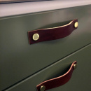 Handtag Loop - 128mm - Läder Svart/Krom