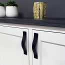 Handtag Loop - 128mm - Läder Natur/Krom