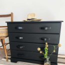 Handtag Loop Round - 128mm - Läder Svart/Svart