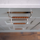 Handtag Royal Deluxe - 128mm - Förnicklad/Läder Brun