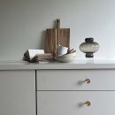 Knopp Sture - 28mm - Borstad Obehandlad Mässing