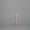 Handtag Uniform - 128mm - Borstad Obehandlad Mässing